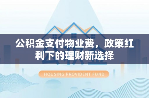 长泰公积金支付物业费，政策红利下的理财新选择