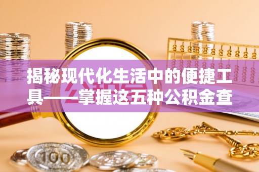 长泰揭秘现代化生活中的便捷工具——掌握这五种公积金查询方式让你省心又省力