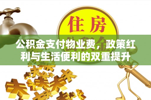 长泰公积金支付物业费，政策红利与生活便利的双重提升
